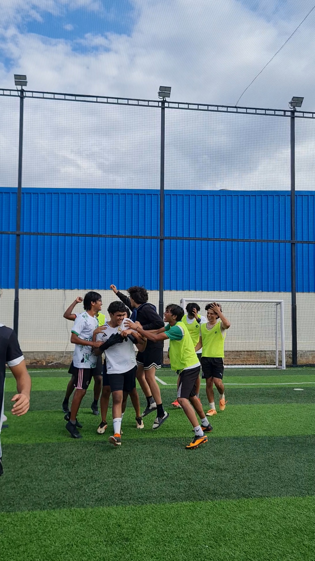 Team celebration at the final whistle
