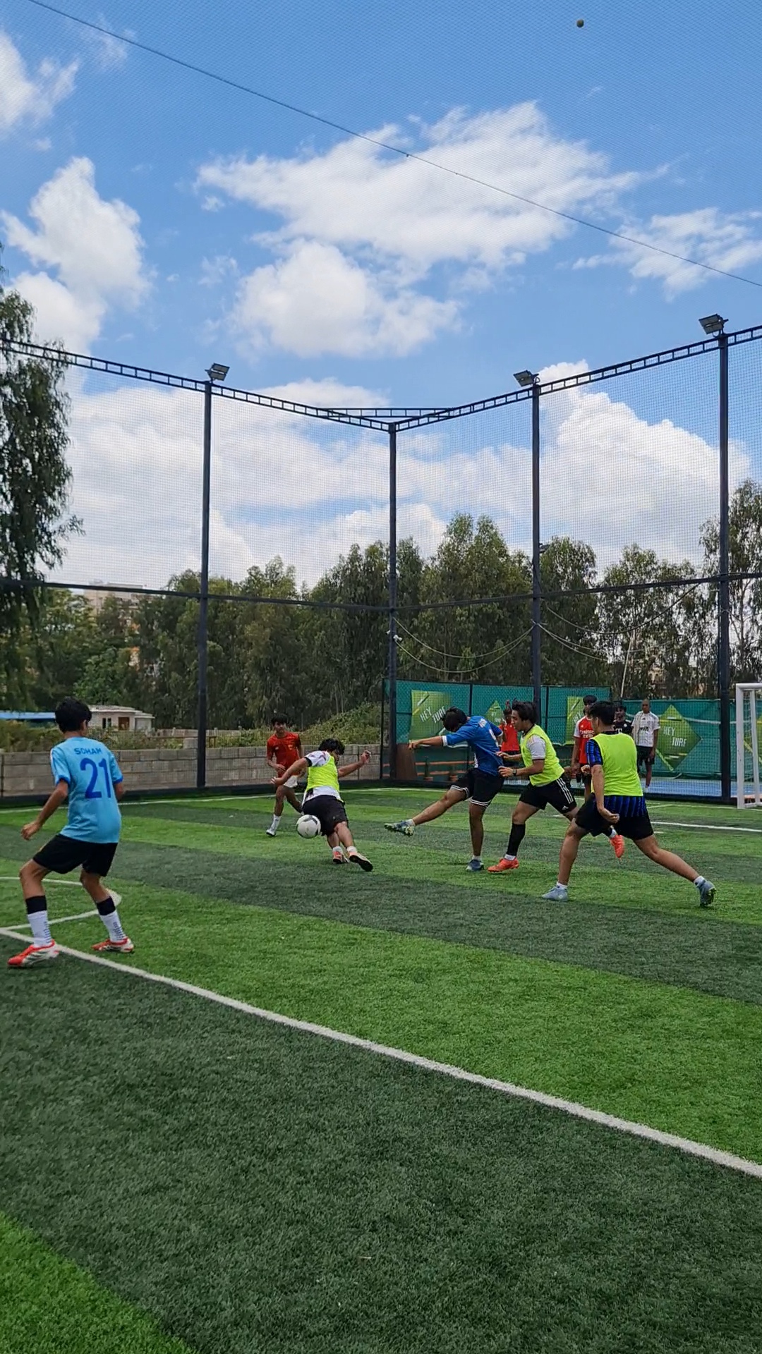Match action in front of goal